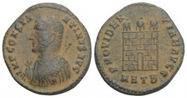 ROMAN IMPERIAL
Constantine I BI Nummus. Heraclea, AD 317. 3.4GR 19.5MM
 IMP CONSTANTINVS AVG, laureate and draped bust left, holding globe, mappa and ...