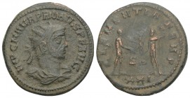 Roman Imperial
Probus BI Antoninianus. Tripolis, AD 276. 4.2GR 22.1MM
IMP C M AVR PROBVS PF AVG, radiate, draped bust to right / CLEMENTIA TEMP, Probu...
