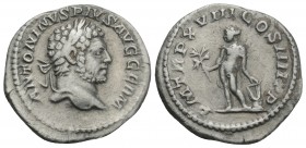 ROMAN Imperial 
Caracalla 211-217- as Augustus 198-217. Denarius Rome 215 AD. 2.8gr 19mm
 ANTONINVS PIVS AVG GERM, portrait with laurel wreath to the ...