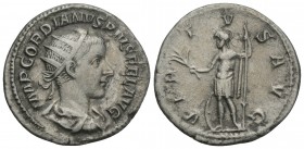 Roman Imperial 
 Gordianus III (238-244) - AR Antoninianus Rome 3.8GR 22.2MM
Radiate and draped bust right / VIRTVS AVG Virtus standing left holding b...