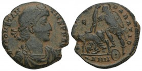 Constantius II. A.D. 337-361. AE centenionalis. Antioch mint, Struck A.D. 351-355. 4.2GR 20.3MM
D N CONSTANTIVS P F AVG, pearl-diademed, draped and cu...