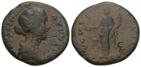 Roman Imperial
FAUSTINA II (Augusta, 147-175). Sestertius. Rome. 12.1gr 25.7mm
Obv: FAVSTINA AVGVSTA. Draped bust right. Rev: / S - C. Concordia stand...