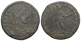 Roman Imperial
Arcadius. AD 383-408. Nicomedia mint, 2nd officina. Struck 15 May AD 392-17 January 395. Æ6gr 21.8mm
 Pearl-diademed, draped, and cuira...