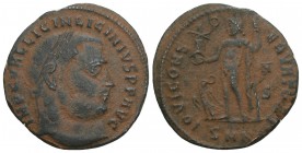 Roman Imperial
LICINIUS I. 308-324 AD.. Nicomedia mint, 6th officina. Struck 313-317 Æ Follis 2.7gr 21.8mm
AD. IMP C VAL LICIN LICINIVS PF AVG, laurea...