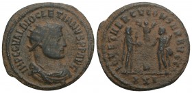 Roman Imperial 
Diocletian. A.D. 284-305. Antioch, A.D. 289-292. Æ antoninianus3.4GR 24.1MM
IMP C C VAL DIOCLETIANVS P F AVG, radiate, draped and cuir...