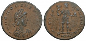 Roman Imperial
Honorius. A.D. 393-423. Nicomedia mint, struck A.D. 393-5. AE 4.2gr 22.5mm
 D N HONORIVS P F AVG, diademed, draped and cuirassed bust o...