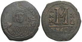 Byzantine Coins 
MAURICE TIBERIUS. 582-602 AD. Æ Follis 11gr 28.2mm . Year 15 (596/597 AD). Antioch mint. 
d N MAVP-ICN PAM, crowned bust facing, hold...