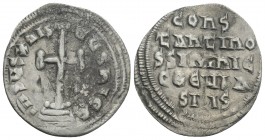 Byzantine Coins 
Konstantinos IV. and Eirene (780-797 AD). AR Miliaresion , Constantinopolis 1.6gr 22mm
Obv. IhSUS XRISTUS nICA, cross on three steps....
