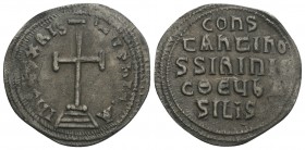 Byzantine Coins 
Konstantinos IV. and Eirene (780-797 AD). AR Miliaresion , Constantinopolis 2.1gr 21.7mm
Obv. IhSUS XRISTUS nICA, cross on three step...