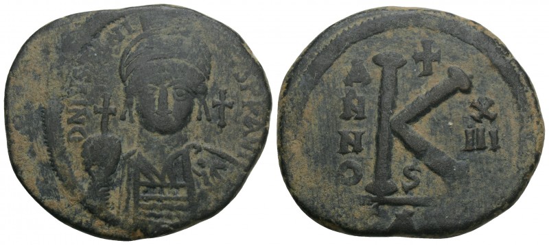 Byzantine Coins 
JUSTINIAN I. 527-565 AD. Æ Half Follis Carthage mint. Dated RY ...