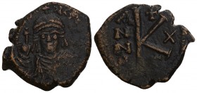 Byzantine 
Justinian I (527-565). Æ 20 Nummi year 10. 5.1gr 24mm
