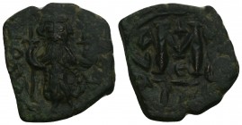 Byzantine Coins 
CONSTANS II (641-668). Follis. uncertain mint. 4.7gr 23.5mm
Obv: Crowned and draped facing bust, holding cross and globus cruciger. R...