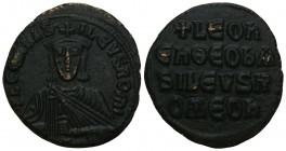 Byzantine
Leo VI AE Follis Leo VI (886-912 AD). AE Follis 6.6gr 26.4mm
Constantinopolis (Istanbul). Obv. + LEOn bAS-ILEVS ROM, crowned bust of Leo fac...