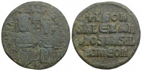 Byzantine
Leo VI the Wise, with Alexander, 886-912. Follis Constantinople. 8.1gr 26.3mm
 c+ LEOҺ S ALEΞAҺDROS Crowned figures of Leo VI and Alexander ...