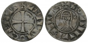 Medieval & World Crusader States, Antioch (Principality). 0.9gr 17.7mm
 Bohémond III AR Denier. AD 1163-1201. + BOAMVNDVS , helmeted head to left, bet...