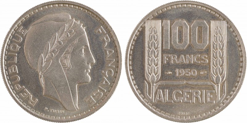 Algérie, essai de 100 francs, 1950 Paris
A/REPUBLIQUE - FRANÇAISE
Tête laurée ...