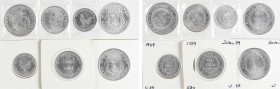Cambodge (Royaume du), sachet de trois monnaies de 10, 20 et 50 cents 1953 + 10, 20 et 50 sén (2 ex.) 1959
A/ROYAUME DU CAMBODGE// (différent) (date)...