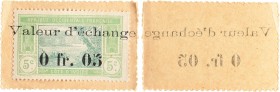 Côte d'Ivoire, monnaie-timbre de 0,05 franc, s.d. (1920)
A/AFRIQUE OCCIDENTALE FRANÇAISE// CÔTE D'IVOIRE
Paysage, surcharge Valeur d'échange et 0 fr...