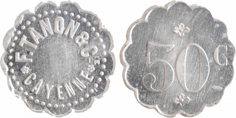 Guyane, Cayenne, F. Tanon et Cie, 50 centimes, s.d. (c.1928)
Inscription en deu...