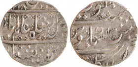 Indes françaises, Shah Alam II, roupie, AH 1218/43 (1803) Arcate
Légende dans le champ
Légende dans le champ
SUP. Argent, 24,0 mm, 11,31 g, 5 h
Le...