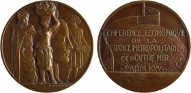 IIIe République, conférence de la France d'Outremer, par Monier, 1935
Buste de la République à droite, accostée de trois personnages de la France d'O...