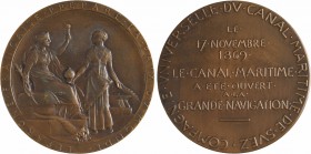 Égypte, Suez (Canal de), médaille de Roty en bronze, 1869 (ap. 1880) Paris
A/L'EPARGNE. FRANCAISE. PREPARE. LA. PAIX. DV. MONDE
La France apporte un...