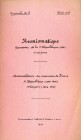 Assalet, Commandant. NUMISMATIQUE FRANÇAISE DE LA 1e RÉPUBLIQUE (1792) À NOS JOURS. Chalon-sur-Saône, 1937. Twenty-five fascicules, complete, followed...
