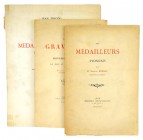 Rondot, Natalis. LES MÉDAILLEURS LYONNAIS. Lyon: Imprimerie Mougin-Rusand, 1896. 4to, original printed card covers. Title printed in red and black. 50...