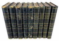 Mazerolle, Fernand [dirigée]. GAZETTE NUMISMATIQUE FRANÇAISE. Huitième–seizième années. Paris, 1904–1914. Nine volumes. 4to, contemporary matching blu...