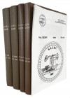 Société Américaine pour l’Étude de la Numismatique Française. BULLETIN. Nos. 1–105 (1965–1996), bound in four volumes. 4to, later matching brown cloth...