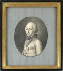 Bervick (Balvay), Charles Clément. CHARLES EUGÈNE, PRINCE OF LAMBESC. Signed Bervick delt. 1789. Oval portrait on paper [16.5 by 13 cm], rendered in b...