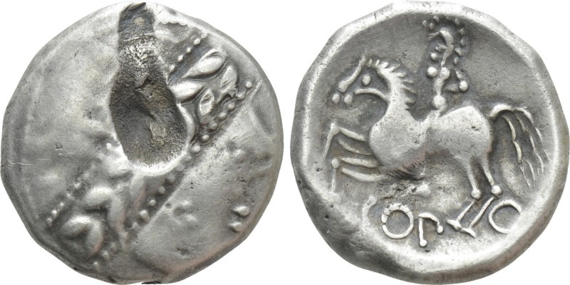 CENTRAL EUROPE. Noricum. Tetradrachm (2nd century BC). "Copo" type. 

Obv: Sty...