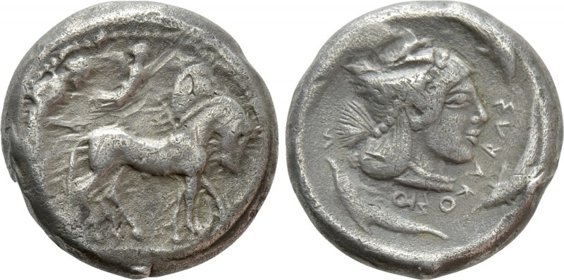 SICILY. Syracuse. Deinomenid Tyranny (485-466 BC). Tetradrachm. 

Obv: Chariot...