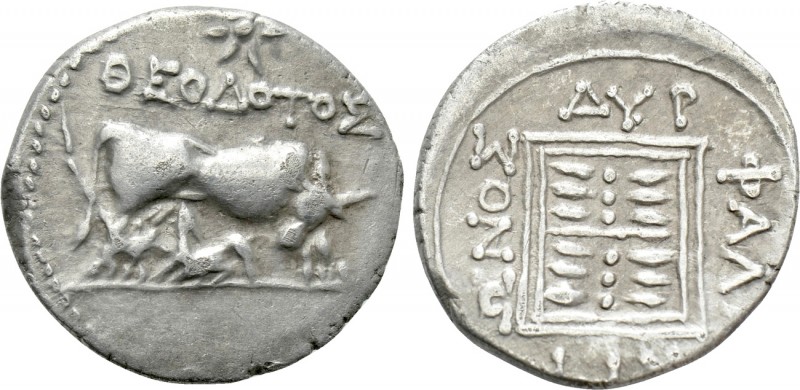 ILLYRIA. Dyrrhachion. Drachm (Circa 229-100 BC). Theodotos and Phalakrionos, mag...