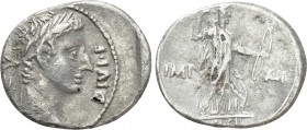 AUGUSTUS (27 BC-AD 14). Fourrée Denarius. Lugdunum