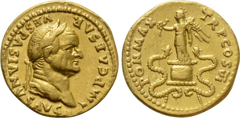 VESPASIAN (69-79). GOLD Aureus. Rome. 

Obv: IMP CAESAR VESPASIANVS AVG. 
Lau...
