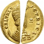 GALERIA VALERIA (Augusta, 293-311). GOLD Aureus (Halved). Serdica