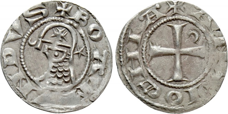 CRUSADERS. Antioch. Bohémond III (1163-1201). BI Denier. 

Obv: + BOAИVИDVS. ...