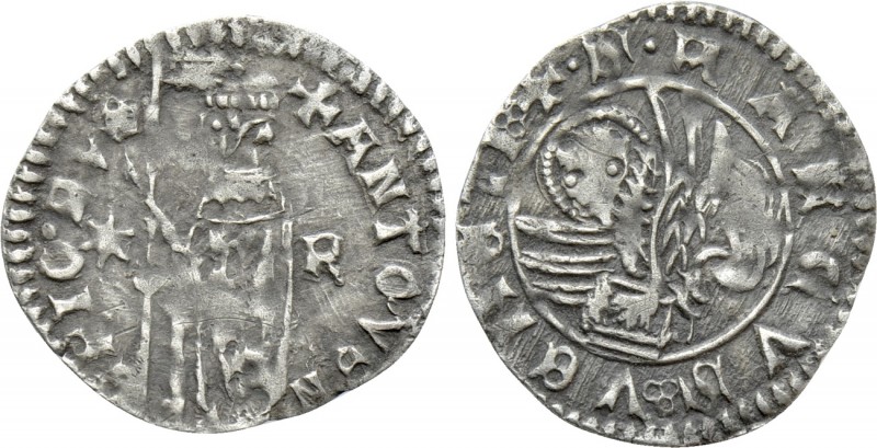 ITALY. Venice. Antonio Venier (1382-1400). Soldino. 

Obv: ANTO VENERIO DVX. ...