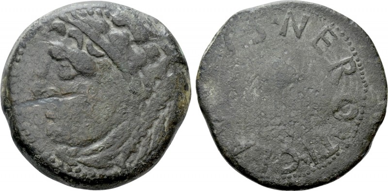 HISPANIA. Baetica. Gades. Tiberius (Caesar, 4-14). Dupondius. 

Obv: Head of H...
