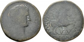 HISPANIA. Tarraconensis. Osca. Augustus (27 BC-14 AD). As. M. Quinctius and Q. Aelius, duoviri