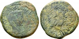 HISPANIA. Tarraconensis. Saguntum. Tiberius (14-37). As. L. Sempronius Geminus and L. Valerius Sura, duoviri