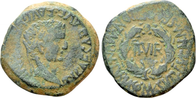 HISPANIA. Tarraconensis. Turiaso. Tiberius (14-37). As. M. Semp. Front. and Mn. ...