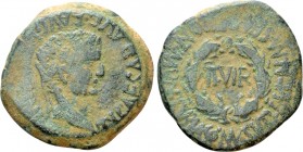 HISPANIA. Tarraconensis. Turiaso. Tiberius (14-37). As. M. Semp. Front. and Mn. Sulp. Lucan., duoviri