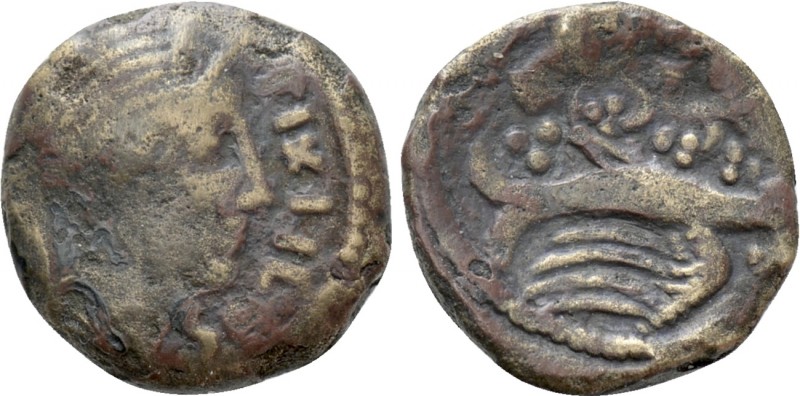 NORTHWEST GAUL. Carnutes. Ae (Circa 40-30 BC). 

Obv: PIXTILOS. 
Female head ...
