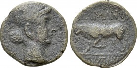 GAUL. Gallia Narbonensis. Uncertain mint. Time of Augustus (27 BC-AD 14). Ae. Germanus Indutilli L., magistrate, circa 10 BC