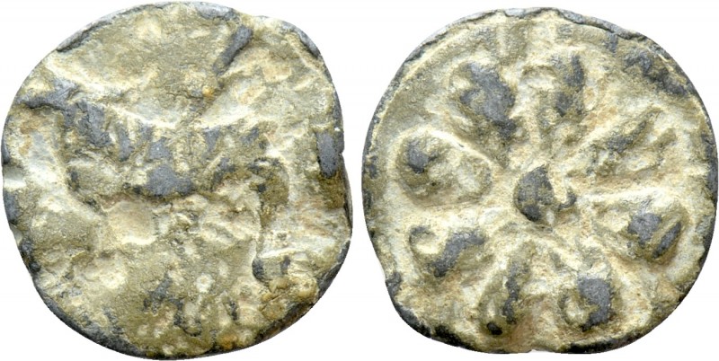 Anonymous Roman PB Tessera (Circa 2nd century BC - 2nd century AD). 

Obv: Dol...