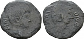 ITALY. Uncertain mint. Octavian and Divus Julius Caesar (Circa 38 BC). Dupondius(?). Contemporary imitation
