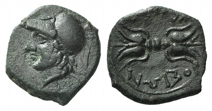 Sicily, Syracuse, c. 304-289 BC. Æ Trias (12mm, 1.54g, 2h), c. 304-289. Head of ...