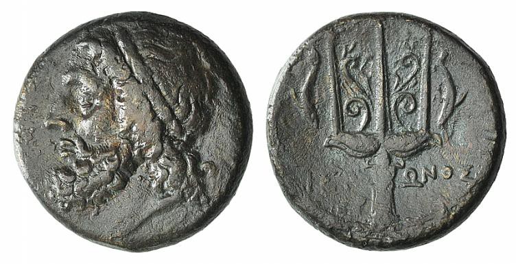 Sicily, Syracuse, c. 275-215 BC. Æ Litra (20mm, 8,58g, 3h). Diademed head of Pos...